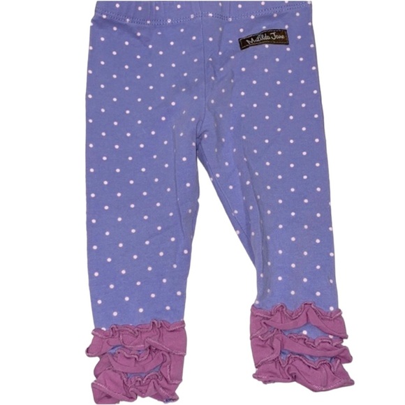 MATILDA Jane purple polka dot ruffle pants size 6-12 months - Picture 1 of 5